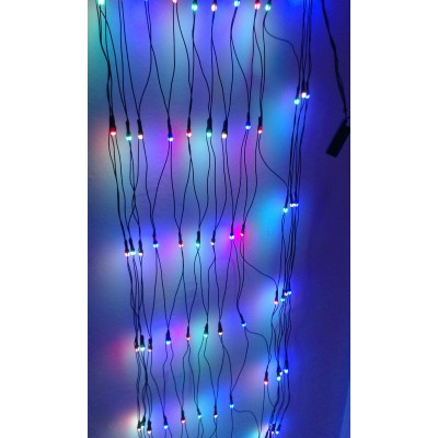 Instalatie plasa Craciun LED de exterior/interior 140LED lumina multicolora 1.5mx1.5m