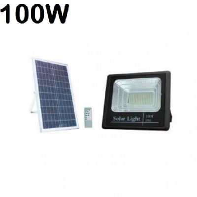 Proiector LED 100W solar cu telecomanda